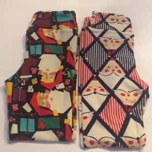 2 new small/medium kids leggings holiday Lularoe